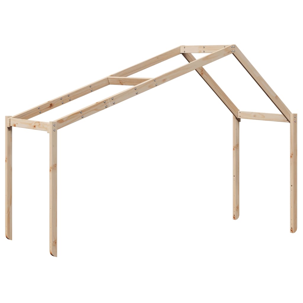 Cama Alta Con Techo Madera Maciza De Pino