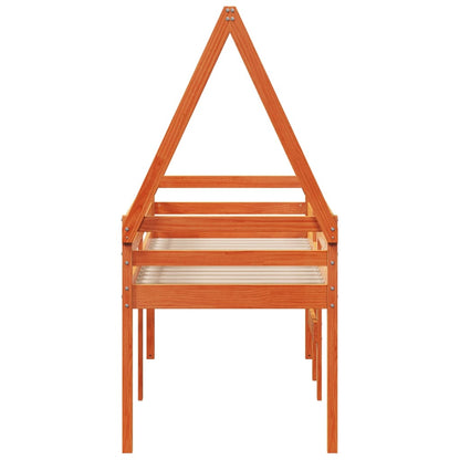 Cama Alta Con Techo Madera Maciza De Pino