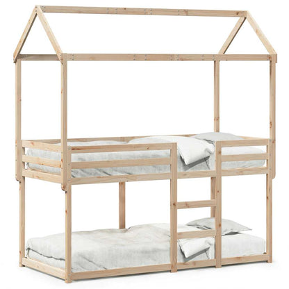 Cama Litera Sin Colchón Madera Maciza De Pino