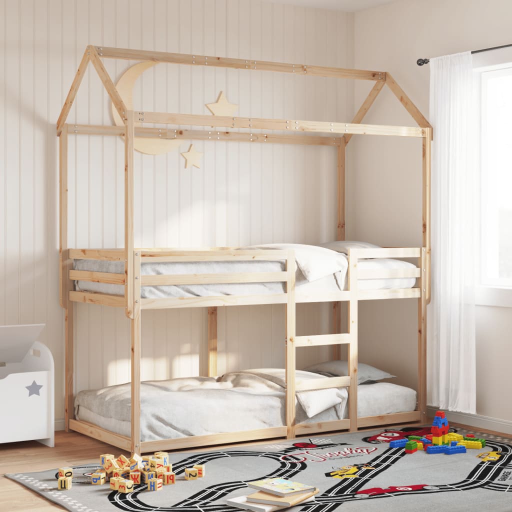 Cama Litera Sin Colchón Madera Maciza De Pino