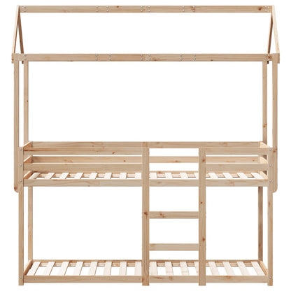 Cama Litera Sin Colchón Madera Maciza De Pino