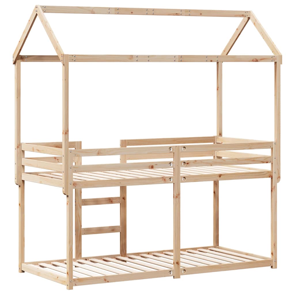Cama Litera Sin Colchón Madera Maciza De Pino