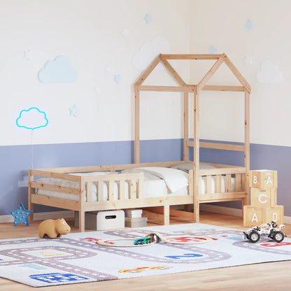 Estructura Cama Con Techo Madera Maciza Pino Marrón