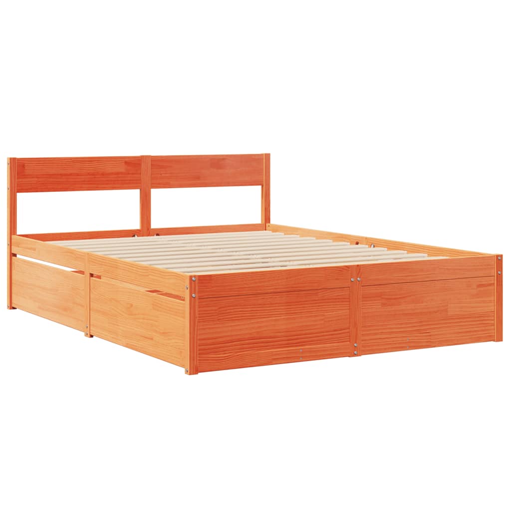 Cama Sin Colchón Madera Maciza De Pino