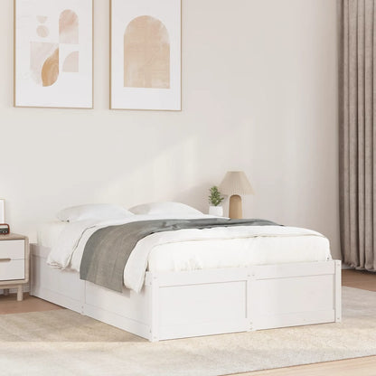 Estructura De Cama Sin Colchón Madera Maciza Marrón