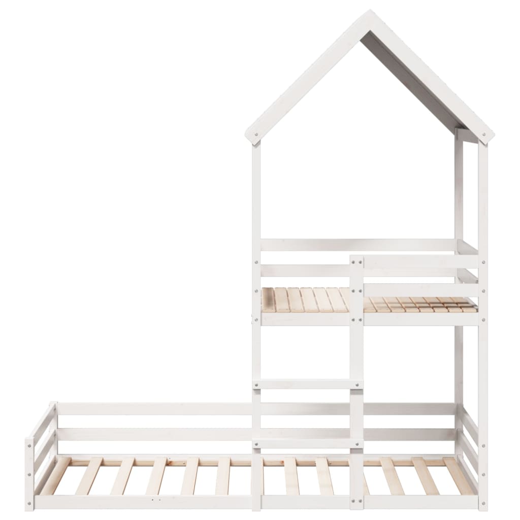 Cama Con Techo Madera Maciza De Pino