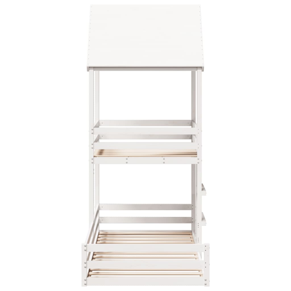 Cama Con Techo Madera Maciza De Pino
