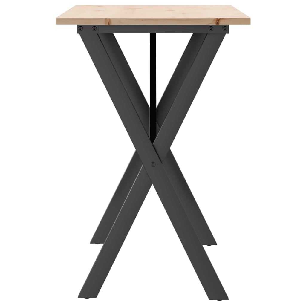 Mesa De Comedor Marco X Madera Maciza Pino Y Acero 100X50X75Cm