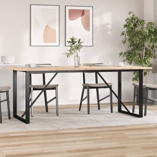 Mesa De Comedor Marco O Madera Maciza Pino Acero 200X100X75,5Cm