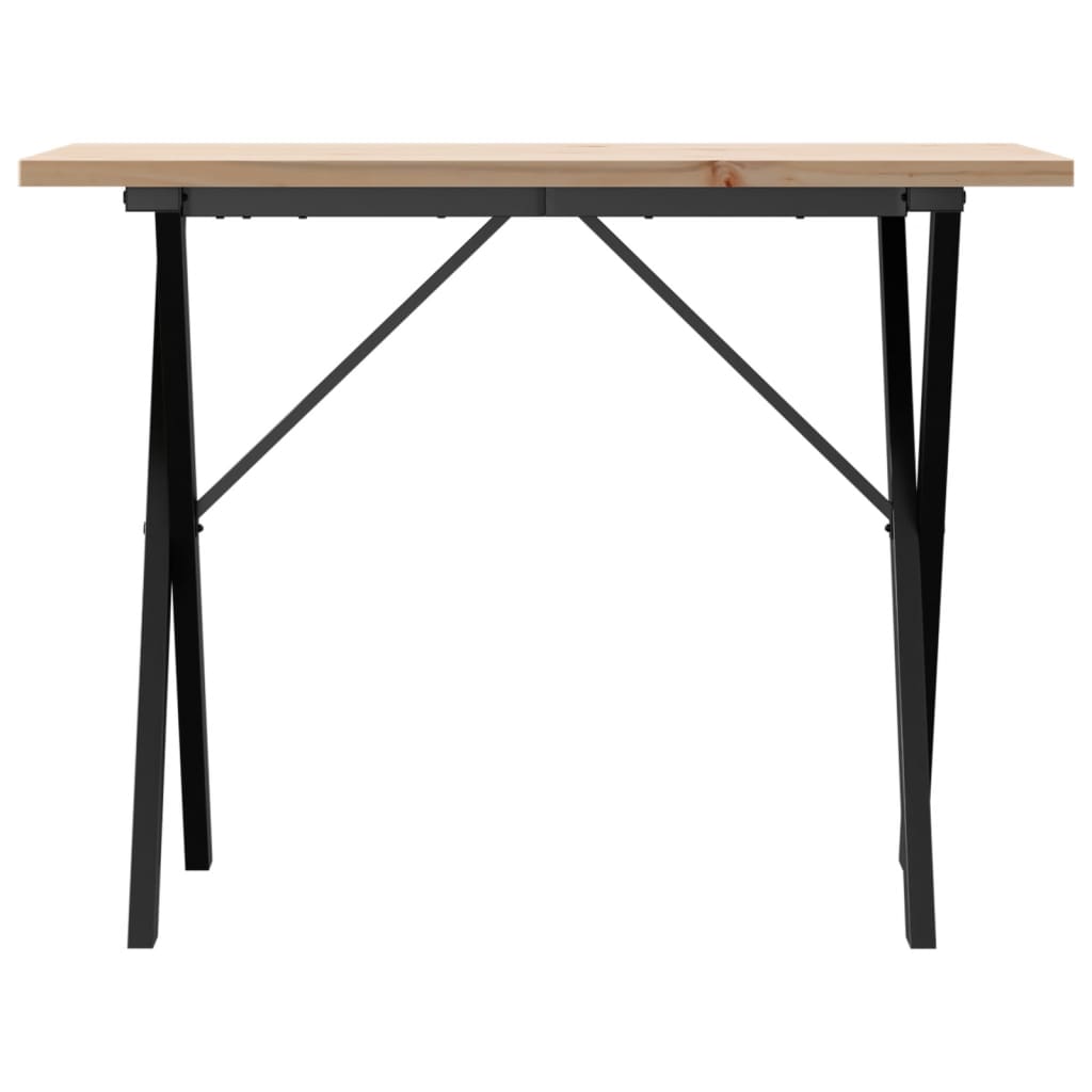 Mesa De Comedor Marco X Madera Maciza Pino Acero 100X50X75,5 Cm