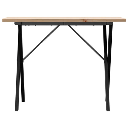 Mesa De Comedor Marco X Madera Maciza Pino Acero 100X50X75,5 Cm