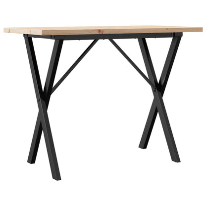Mesa De Comedor Marco X Madera Maciza Pino Acero 100X50X75,5 Cm