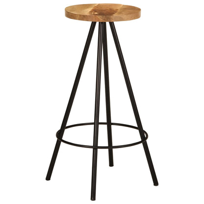 Set De Mesa Y Taburetes De Bar 7 Piezas Madera Maciza De Mango