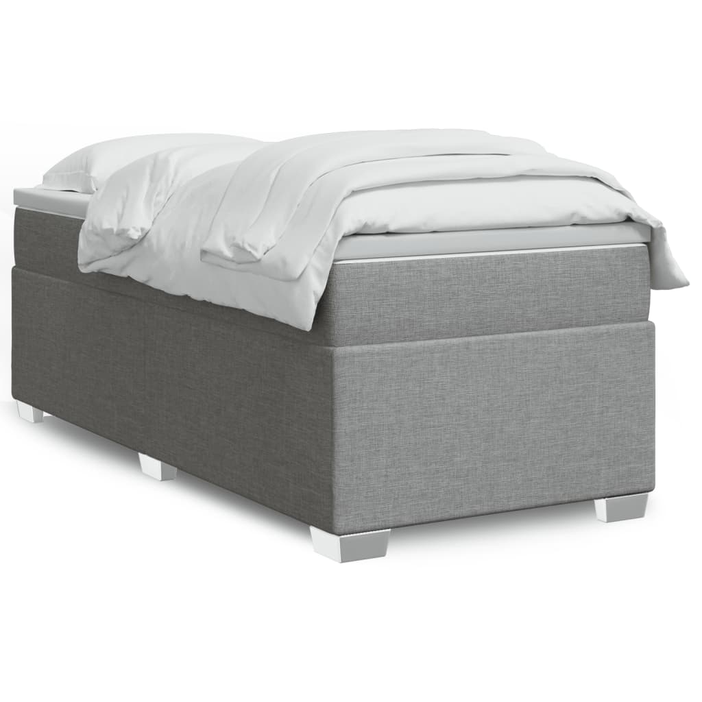 Cama Box Spring Con Colchón Tela Color