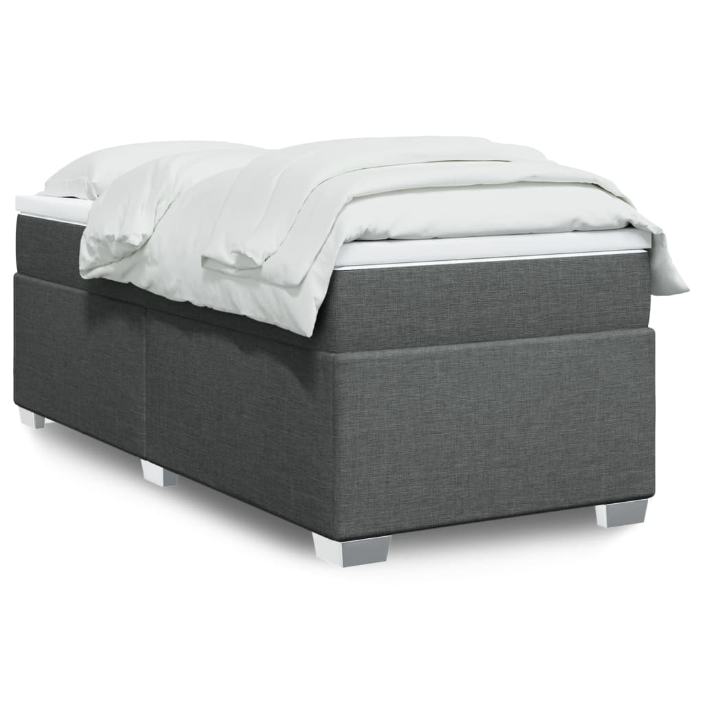 Cama Box Spring Con Colchón Tela Color