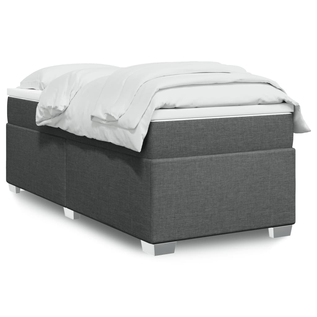 Cama Box Spring Con Colchón Tela Color