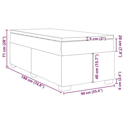 Cama Box Spring Con Colchón Tela Color