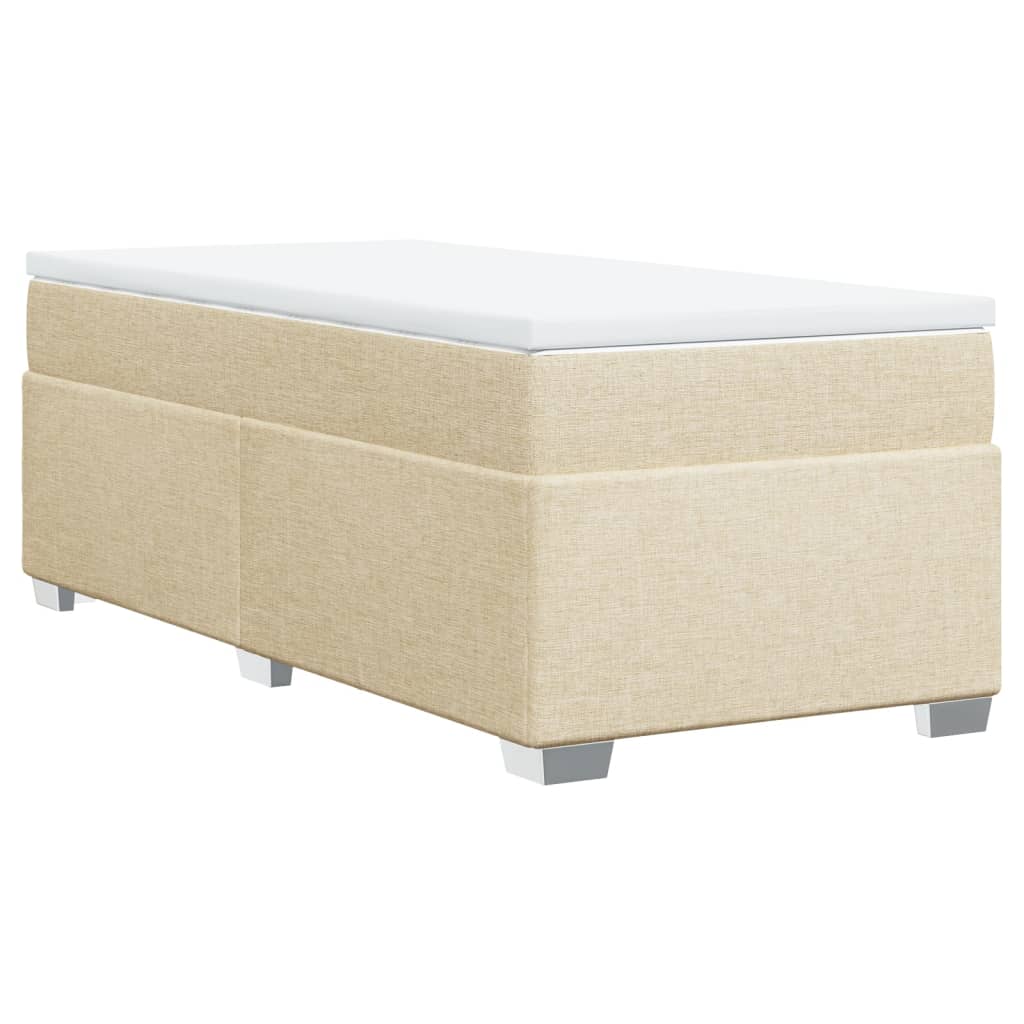 Cama Box Spring Con Colchón Tela Color