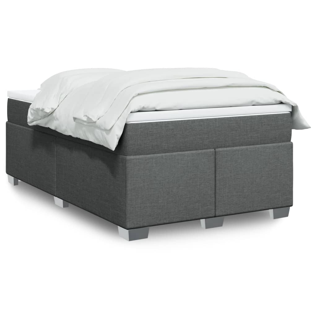 Cama Box Spring Con Colchón Tela Color