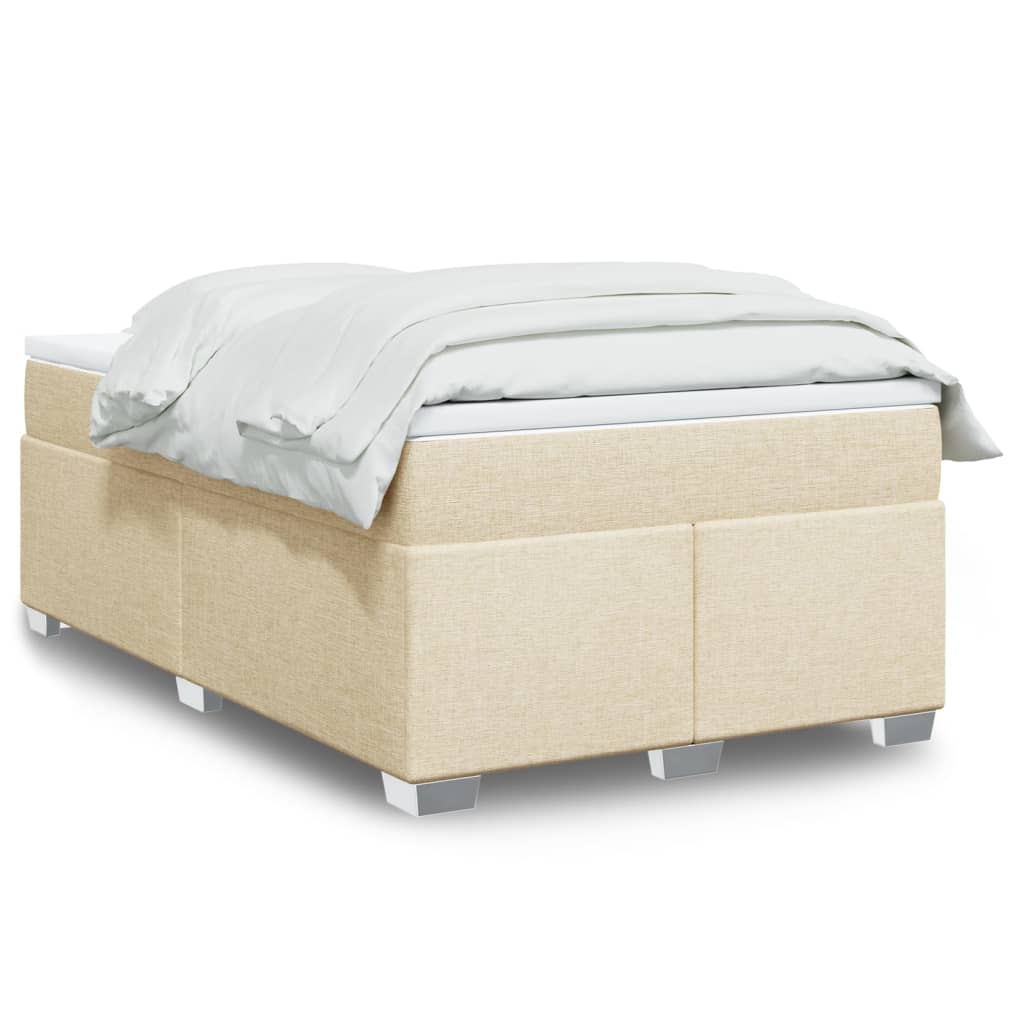 Cama Box Spring Con Colchón Tela Color