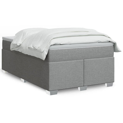 Cama Box Spring Con Colchón Tela Color
