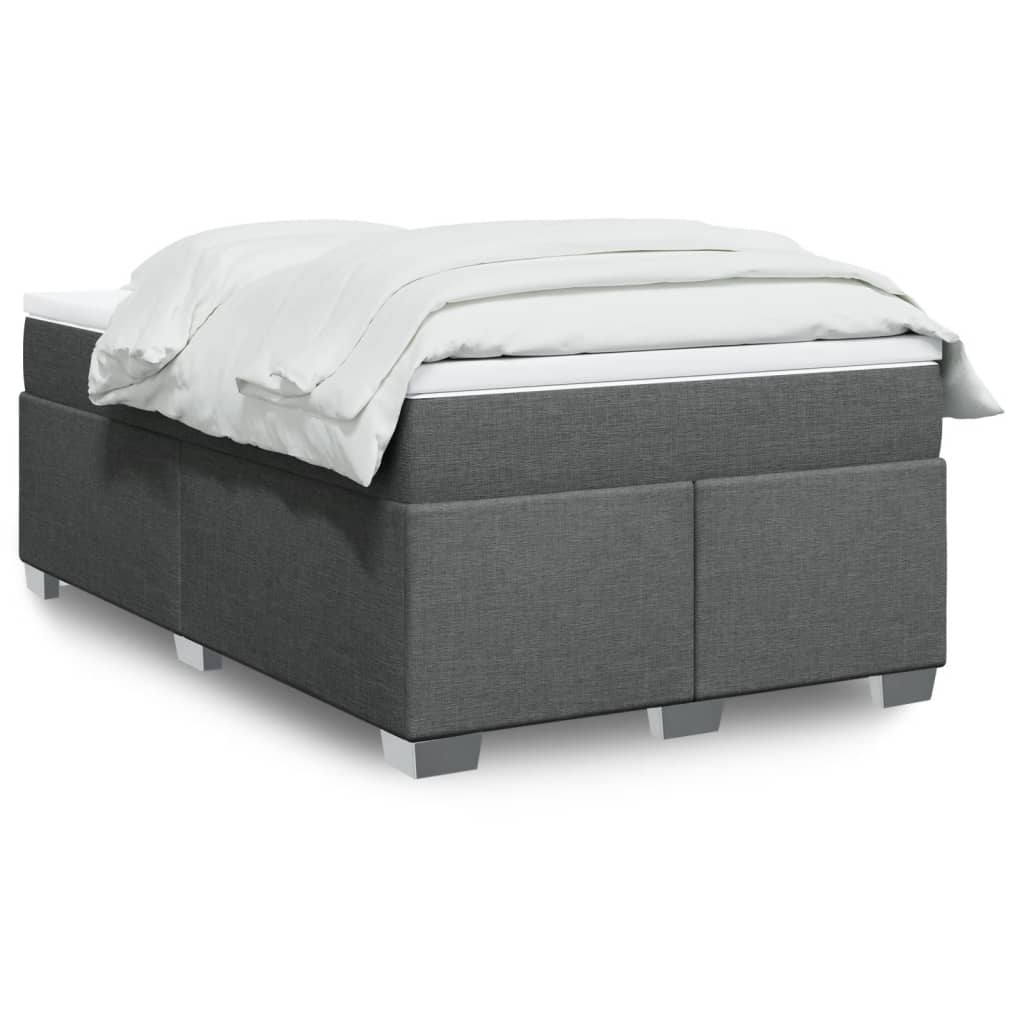 Cama Box Spring Con Colchón Tela Color
