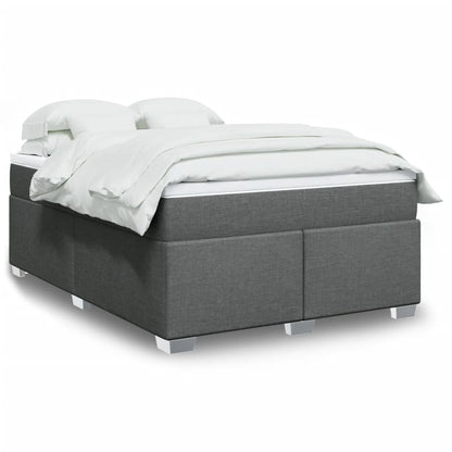 Cama Box Spring Con Colchón Tela Color