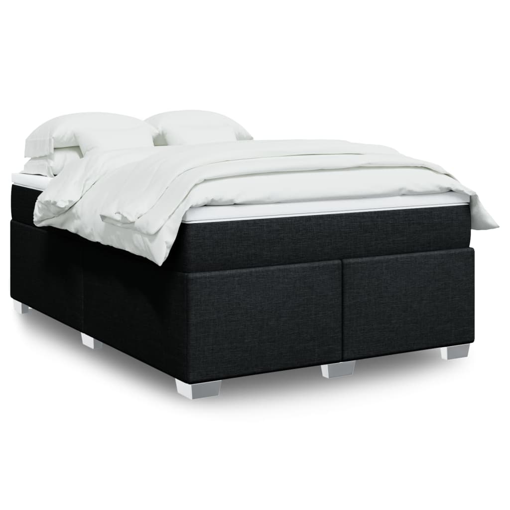 Cama Box Spring Con Colchón Tela Color