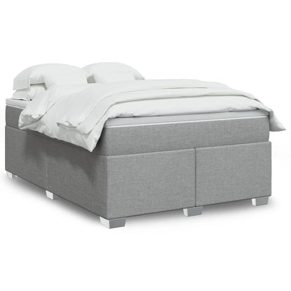 Cama Box Spring Con Colchón Tela Color