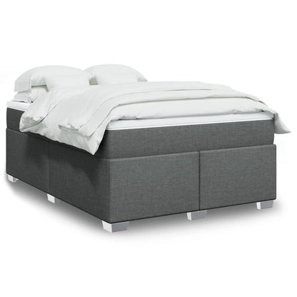 Cama Box Spring Con Colchón Tela Color