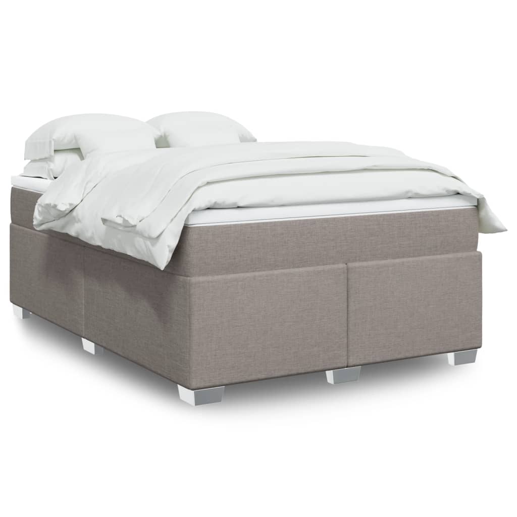 Cama Box Spring Con Colchón Tela Color