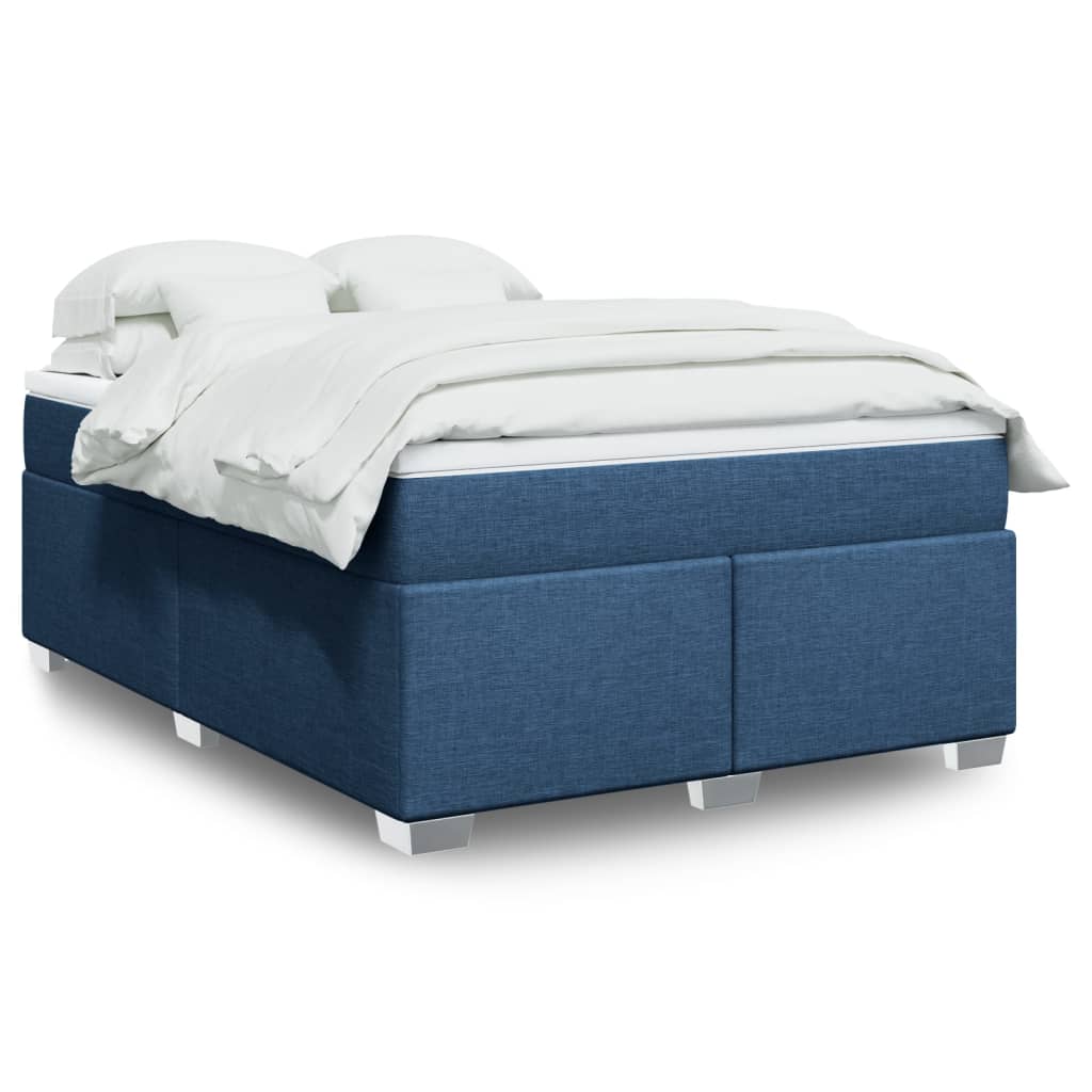 Cama Box Spring Con Colchón Tela Color