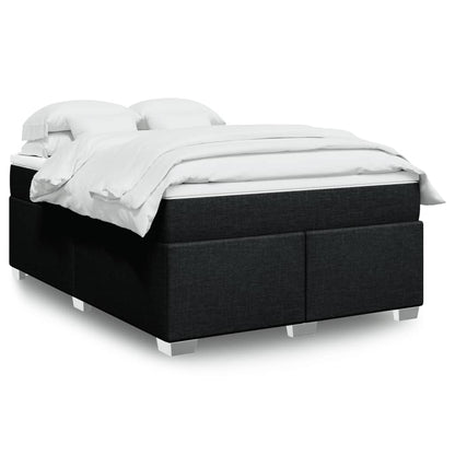 Cama Box Spring Con Colchón Tela Color
