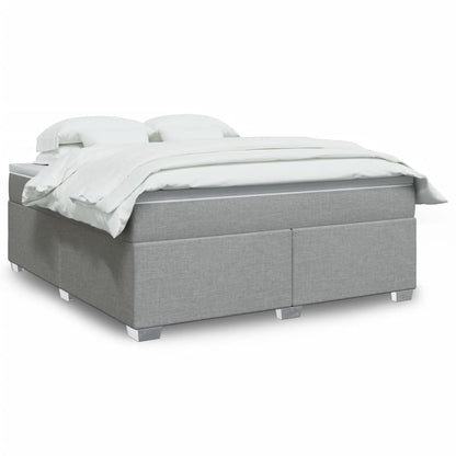Cama Box Spring Con Colchón Tela Color