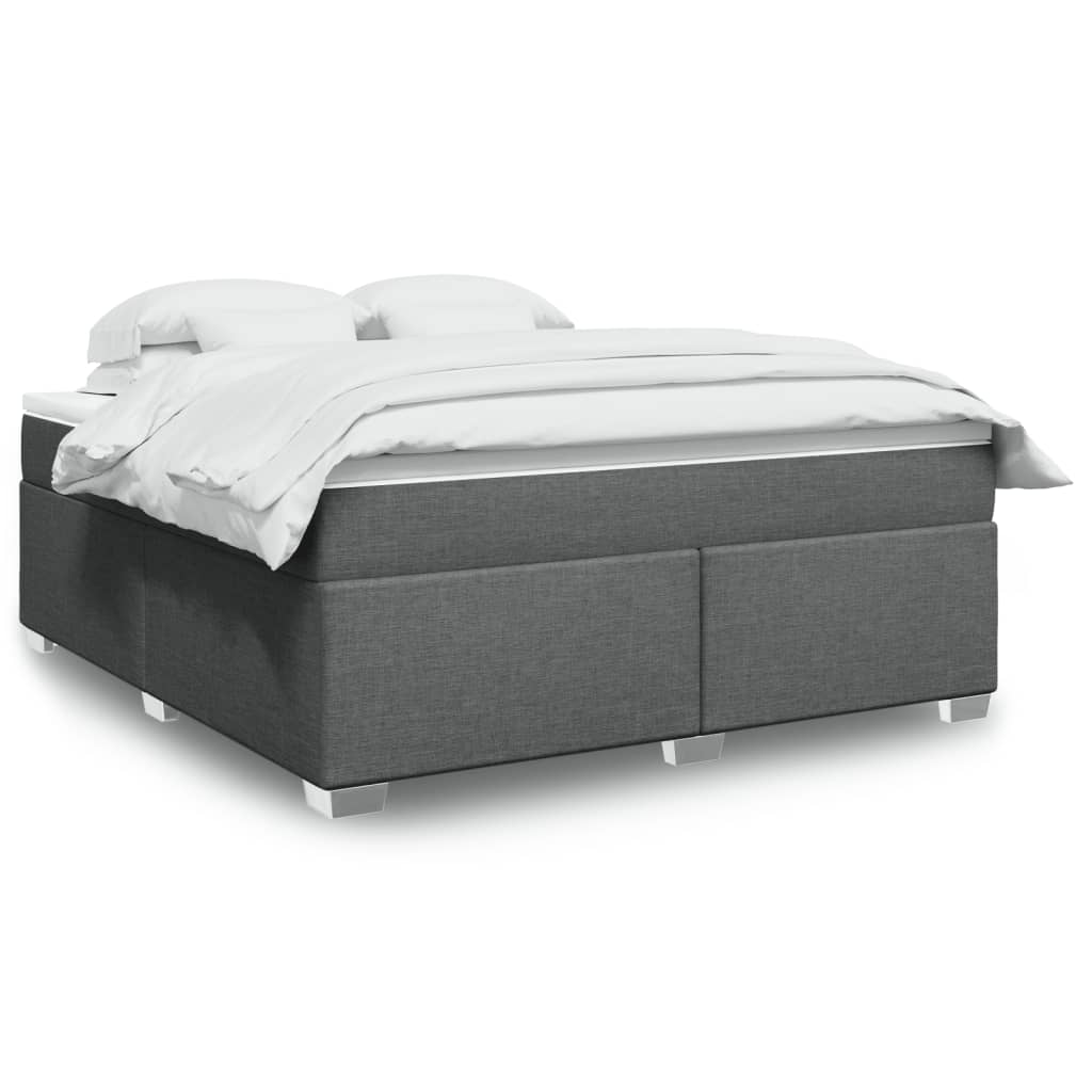 Cama Box Spring Con Colchón Tela Color