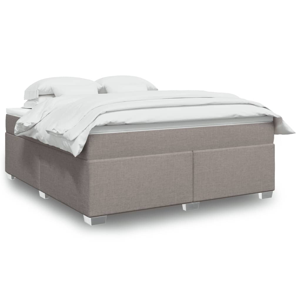 Cama Box Spring Con Colchón Tela Color