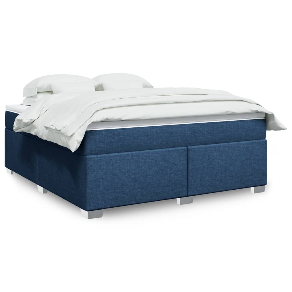Cama Box Spring Con Colchón Tela Color