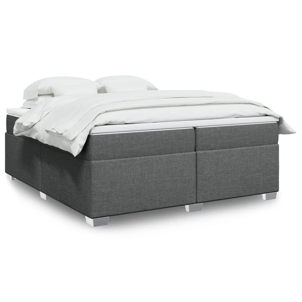 Cama Box Spring Con Colchón Tela Color
