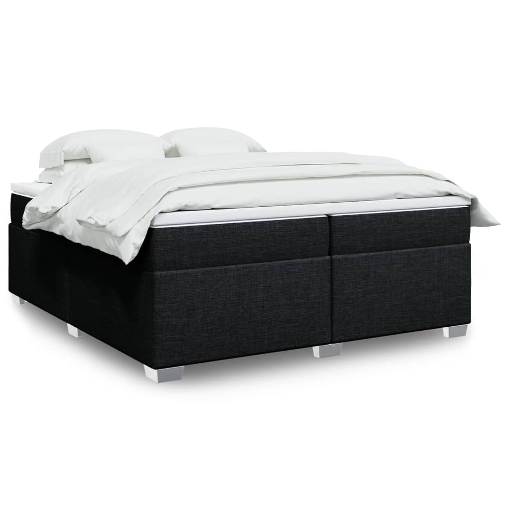 Cama Box Spring Con Colchón Tela Color