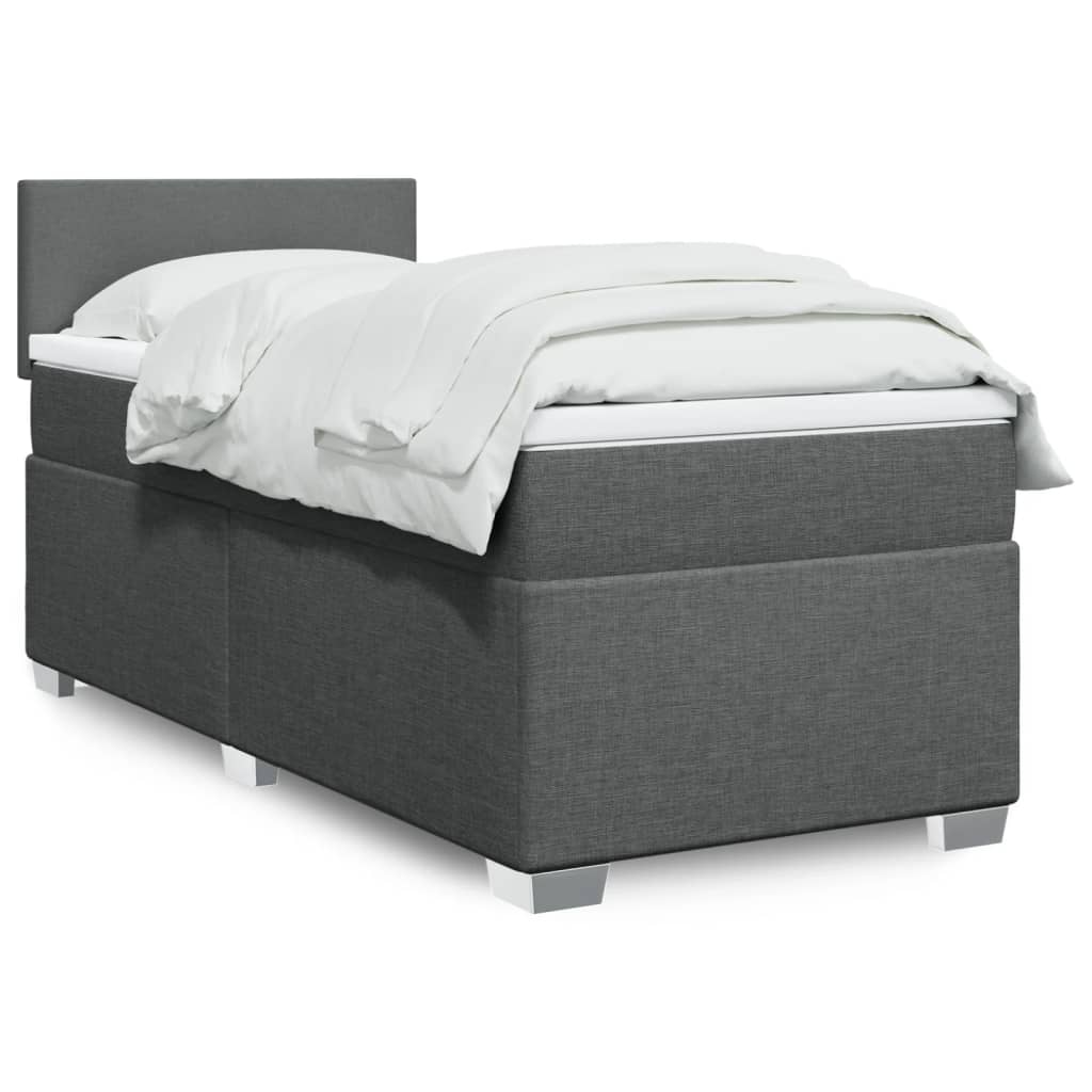 Cama Box Spring Con Colchón Tela