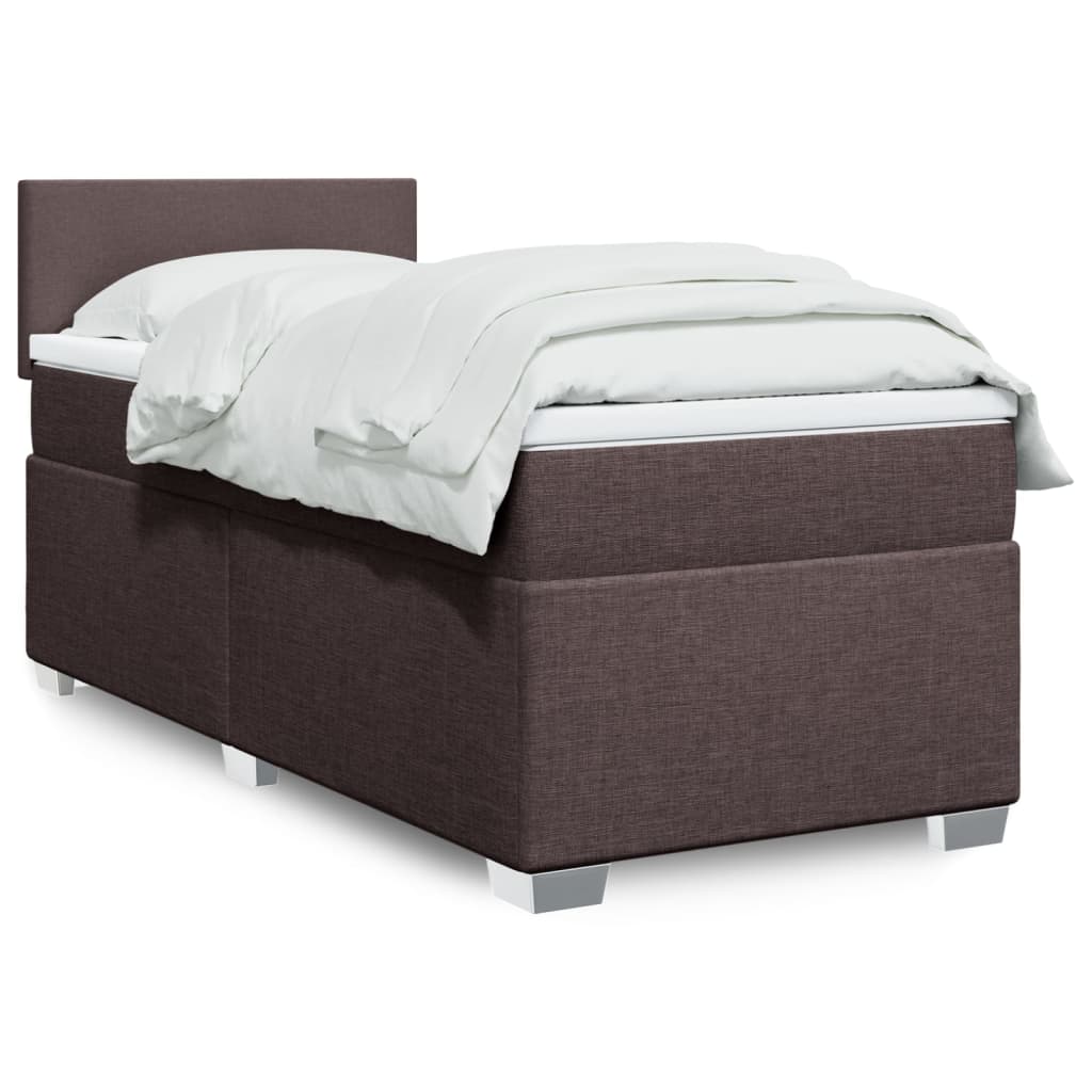 Cama Box Spring Con Colchón Tela