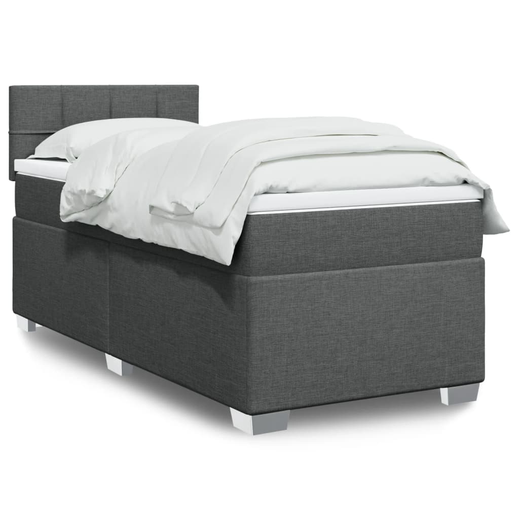 Cama Box Spring Con Colchón Tela
