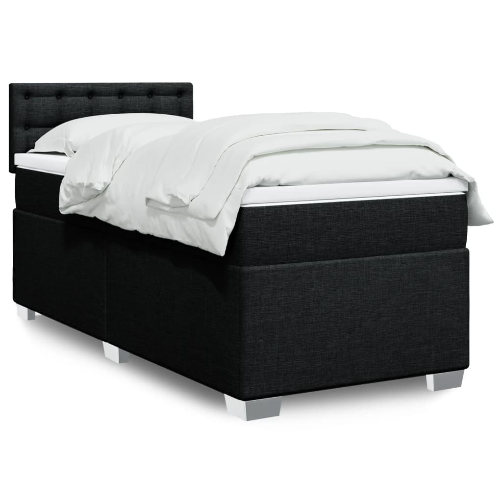 Cama Box Spring Con Colchón Tela