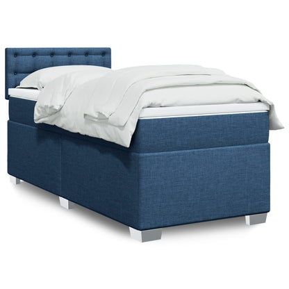 Cama Box Spring Con Colchón Tela