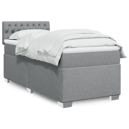 Cama Box Spring Con Colchón Tela