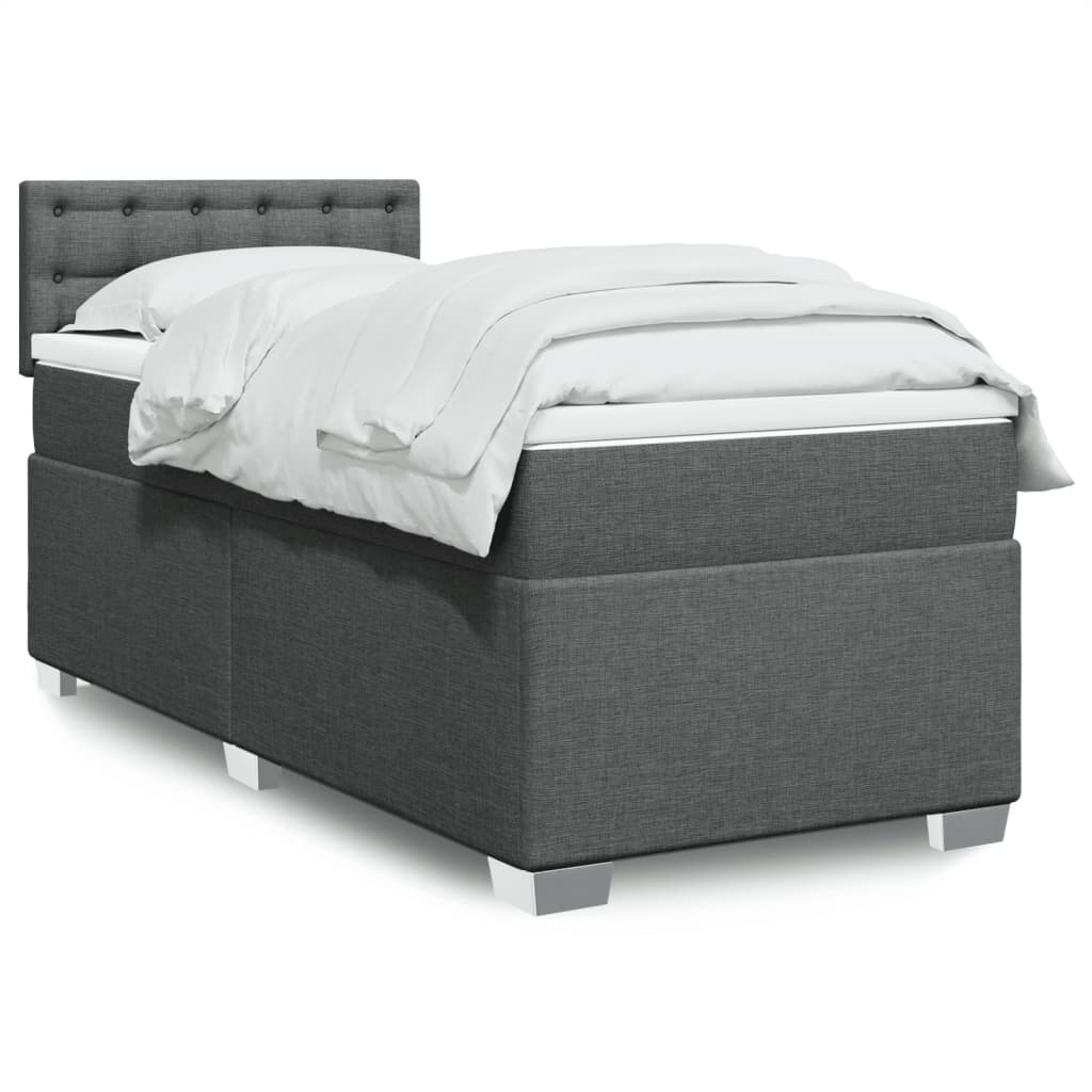 Cama Box Spring Con Colchón Tela