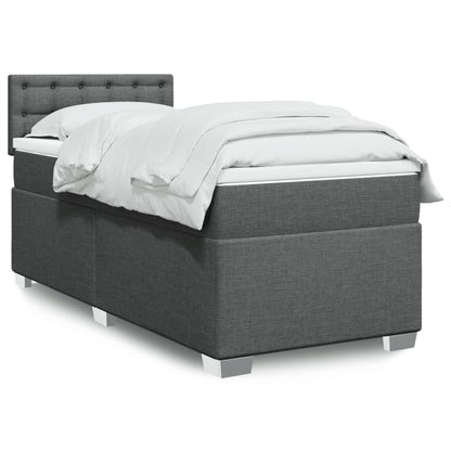 Cama Box Spring Con Colchón Tela