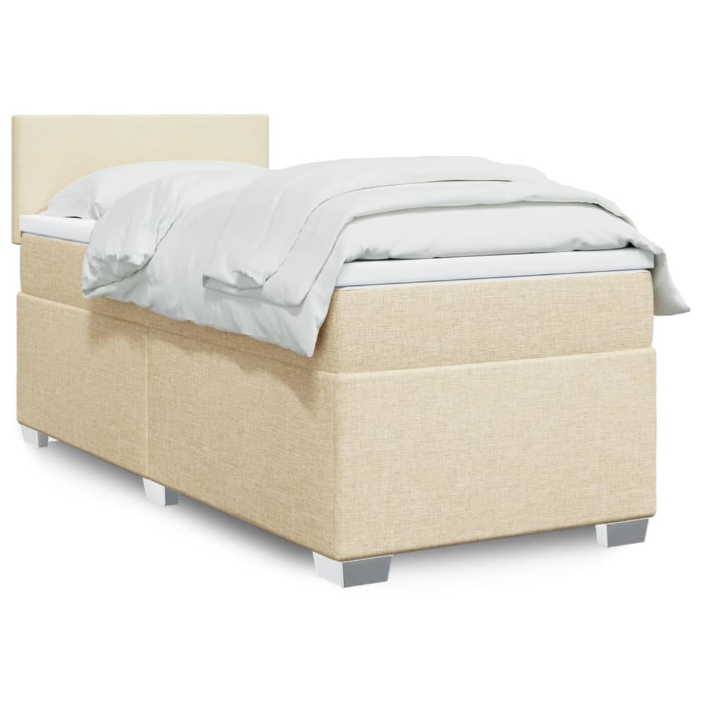 Cama Box Spring Con Colchón Tela
