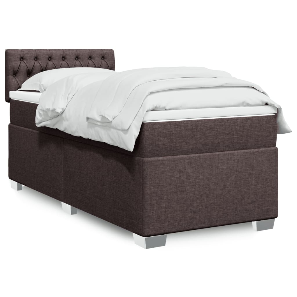 Cama Box Spring Con Colchón Tela