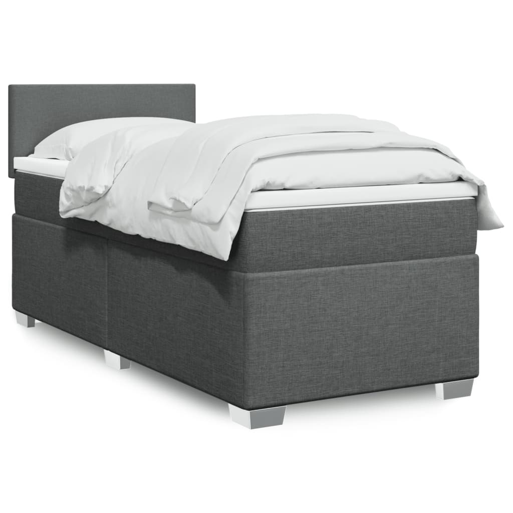 Cama Box Spring Con Colchón Tela